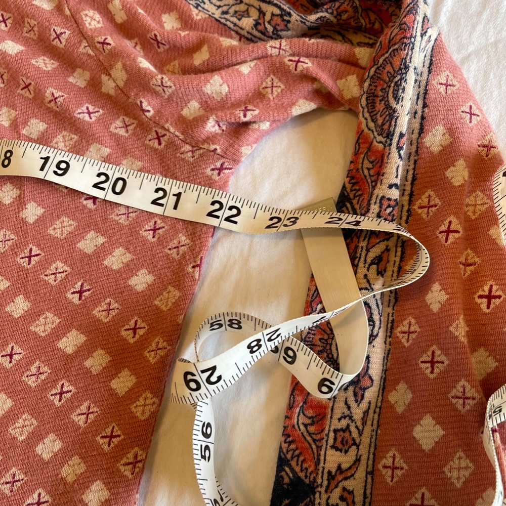 Lucky Brand dusty rose and blue peasant smock top, side medium - Picture 11 of 15